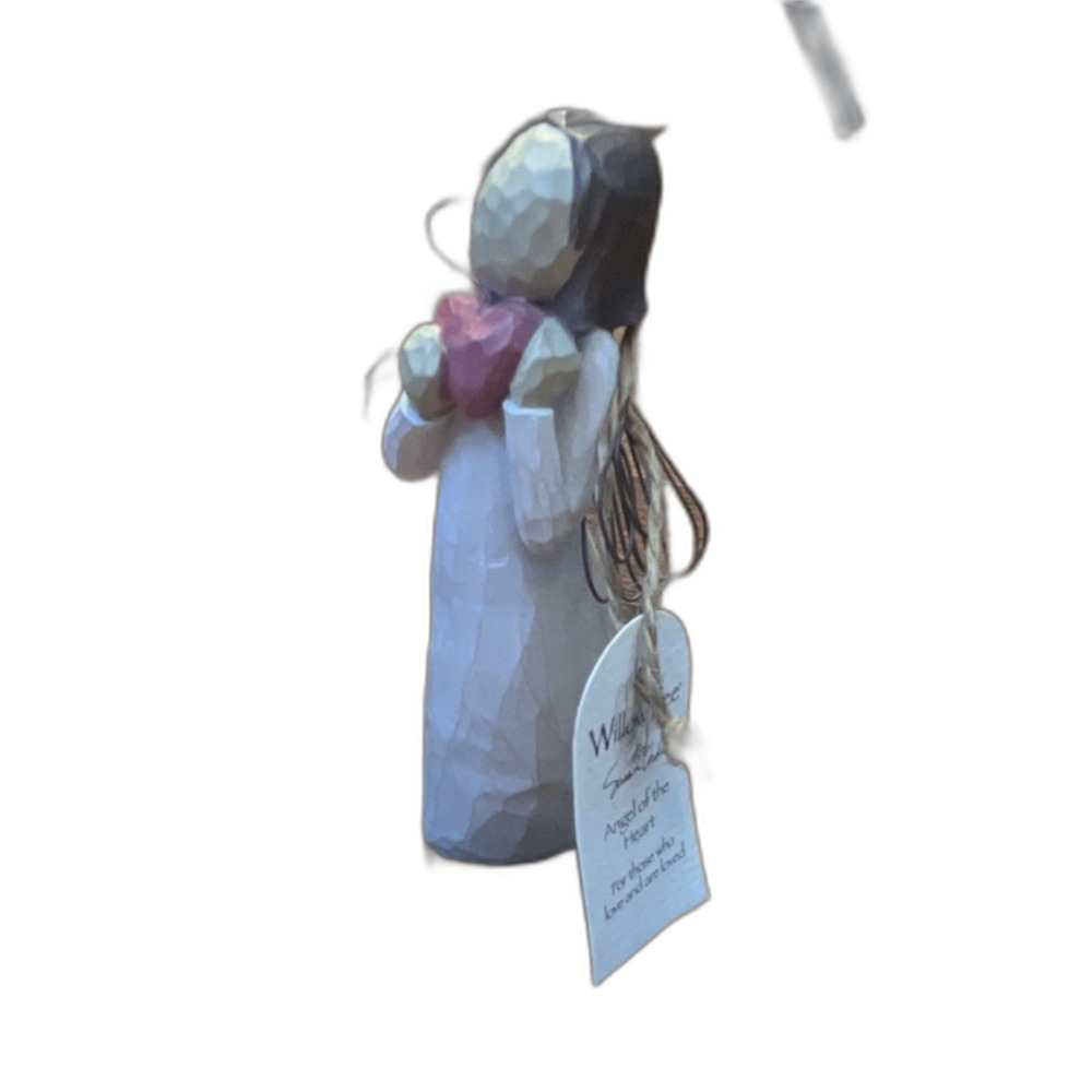 Willow Tree Resin Angel of the Heart  Susan Lordi White Pink Matte box 16